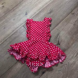 Numi Red and White Polka Dot Pinafore Dress